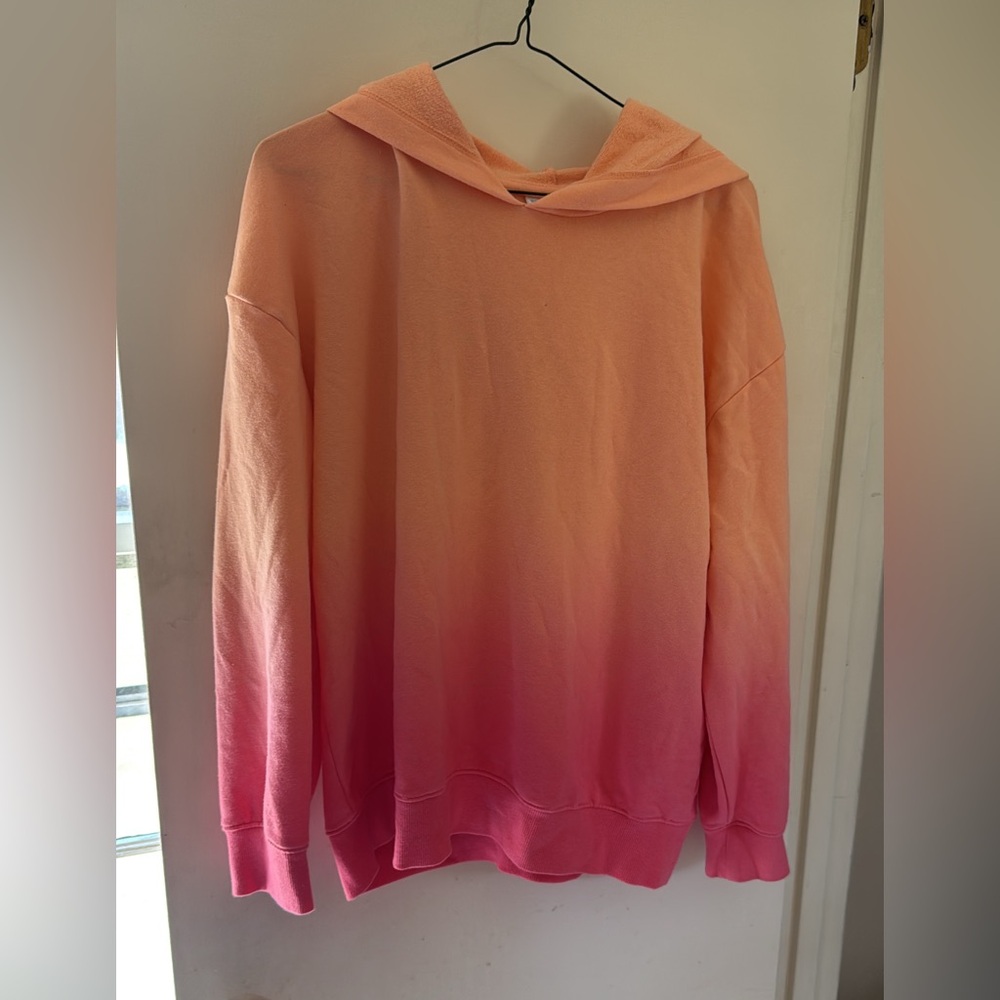 Girls Pink and Orange Ombre Sweatshirt